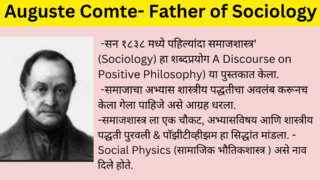 ऑगस्ट कॉम्त (Auguste Comte) यांना समाजशास्त्राचा जनक ( Father of Sociology ) म्हटले जाते.